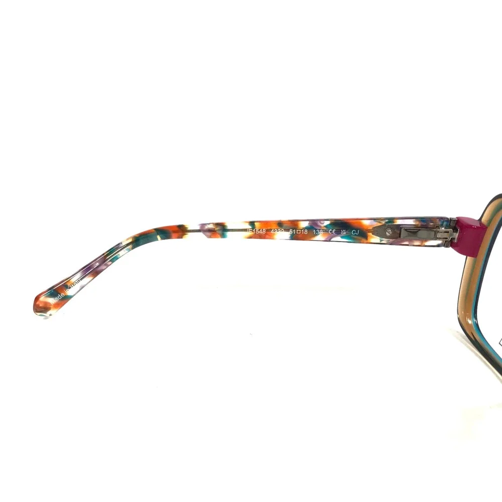 J.F. Rey Eyeglasses Frames JF1548 4332 Green/Raspberry Square Full Rim 51-18-138